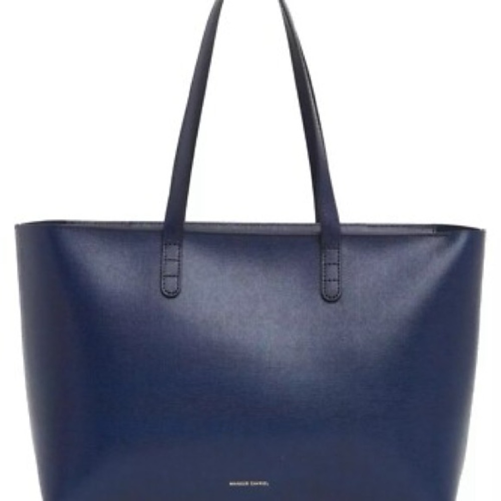 AUTH NWT $545 Mansur Gavriel Small Zip Top Saffiano Blue Leather Shoulder Tote